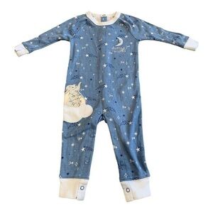 Disney baby one piece dumbo  elephant blue pajamas size 9-12 M